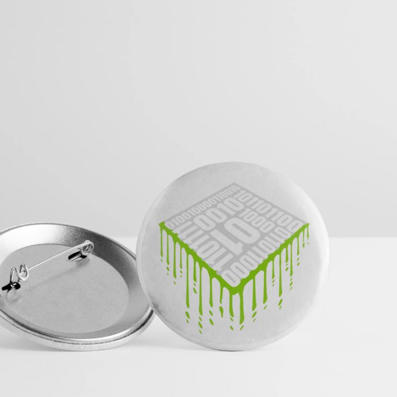 Binary Code Program Language Buttons small 1''/25 mm (5-pack)