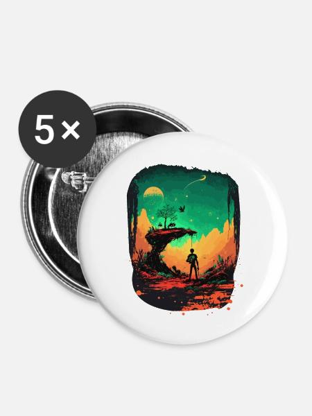 Mein Kunstwerk - Buttons klein 25 mm (5er Pack) - Weiß