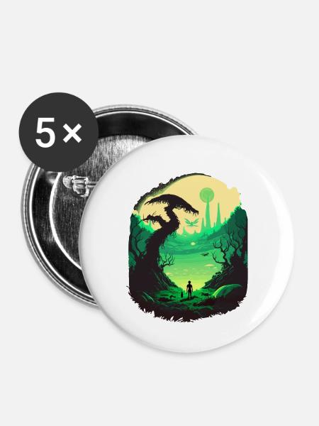 trippy - Buttons klein 25 mm (5er Pack) - Weiß