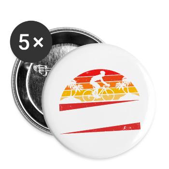 Oh shift - Drôle de cyclisme - Lot de 5 petits badges (25 mm) - blanc - Devant