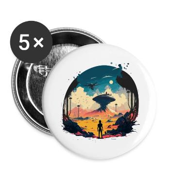 Ce monde - Lot de 5 petits badges (25 mm) - blanc - Devant