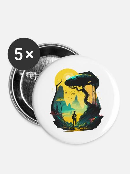 Trippy - Buttons klein 25 mm (5er Pack) - Weiß