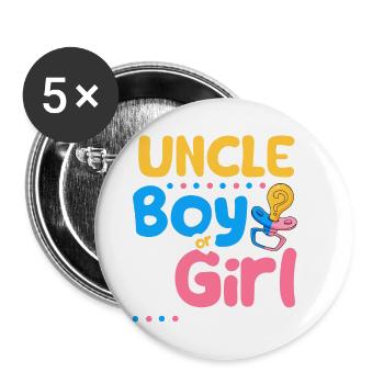 Pink or Blue Uncle Loves You Best Uncle Ever - Buttons small 1''/25 mm (5-pack) - white - Front