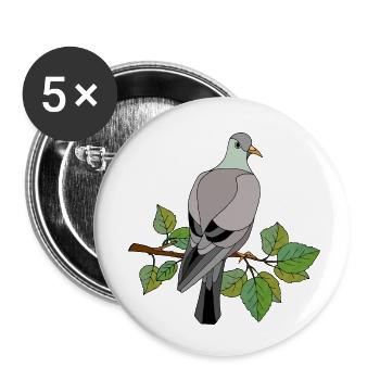 Vogel - Buttons klein 25 mm (5er Pack) - Weiß - Vorne