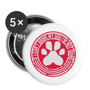 Citation Apportez mon chien - Lot de 5 petits badges (25 mm) - blanc - Devant