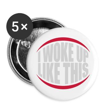 woke up like this - Buttons small 1''/25 mm (5-pack) - white - Front