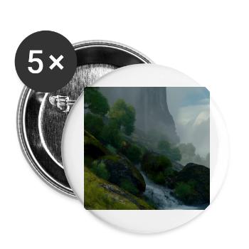 Schöne Landschaft im Nebel - Buttons klein 25 mm (5er Pack) - Weiß - Vorne