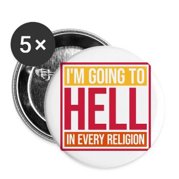 En allant en enfer - Lot de 5 petits badges (25 mm) - blanc - Devant