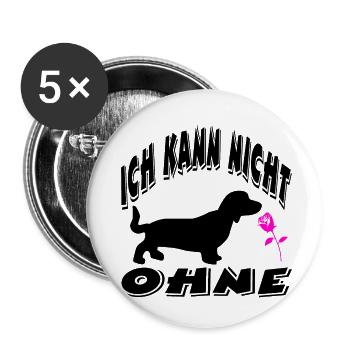 Dackel - Buttons klein 25 mm (5er Pack) - Weiß - Vorne