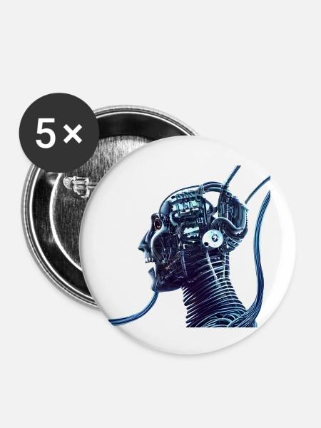 The Singularity Is Coming - Buttons klein 25 mm (5er Pack) - Weiß