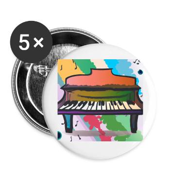 Colourful piano - Buttons small 1''/25 mm (5-pack) - white - Front
