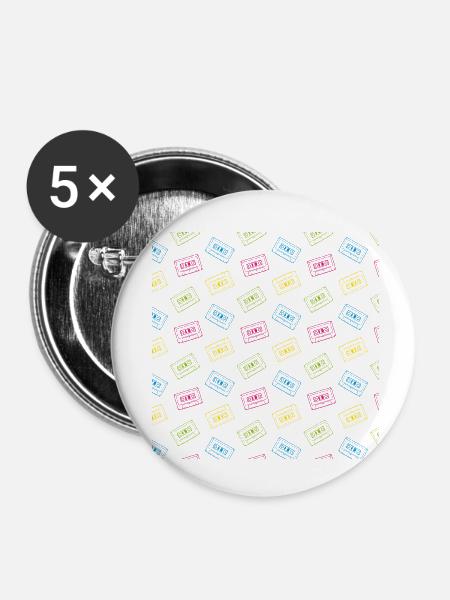 Bänder - Buttons klein 25 mm (5er Pack) - Weiß