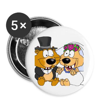 Animal Wedding - Buttons small 1''/25 mm (5-pack) - white - Front