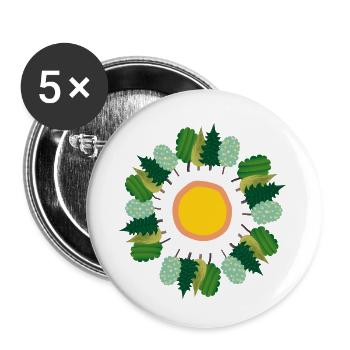 Tree Love Baum Liebe - Buttons small 1''/25 mm (5-pack) - white - Front