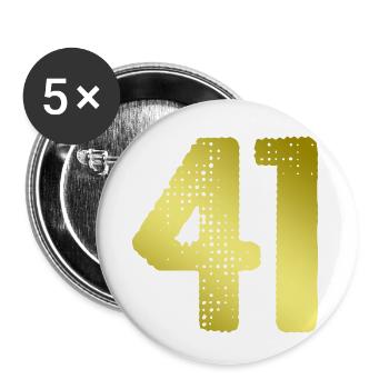 41 Zahl Trikot - Buttons klein 25 mm (5er Pack) - Weiß - Vorne