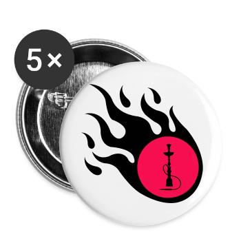 Shisha Flame - Buttons small 1''/25 mm (5-pack) - white - Front