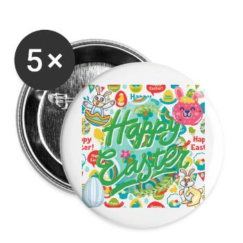 Frohe Feiertage - Buttons klein 25 mm (5er Pack) - Weiß - Vorne