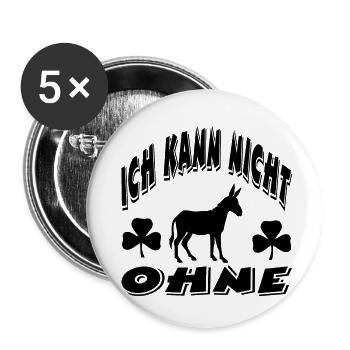 Esel - Buttons klein 25 mm (5er Pack) - Weiß - Vorne