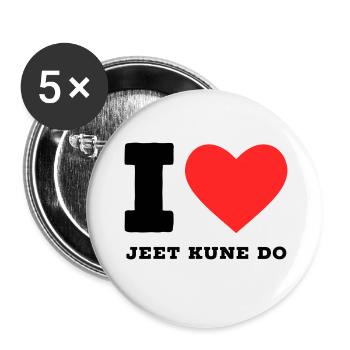 J’adore le jeet kune do - Lot de 5 petits badges (25 mm) - blanc - Devant