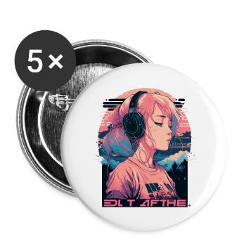 Trauriges Mädchen - Buttons klein 25 mm (5er Pack) - Weiß - Vorne