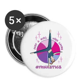 Anime Gymnastik Riesenrad Mädchen Stars - Buttons klein 25 mm (5er Pack) - Weiß - Vorne