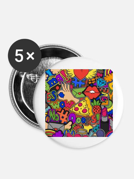 Kunstwerk - Buttons klein 25 mm (5er Pack) - Weiß