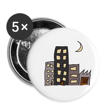 City Night - Buttons klein 25 mm (5er Pack) - Weiß - Vorne