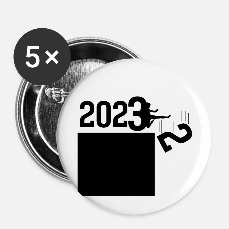2023 - Buttons klein 25 mm (5er Pack) - Weiß