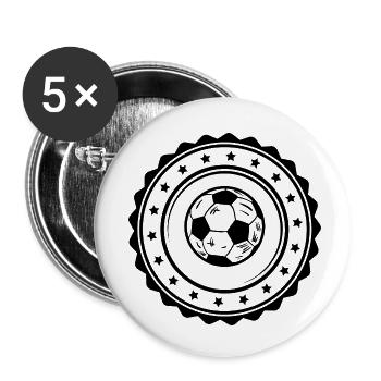 Fußball Soccer - Buttons small 1''/25 mm (5-pack) - white - Front