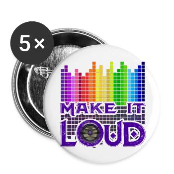 Make it loud is the motto for the perfect sound - Buttons small 1''/25 mm (5-pack) - white - Front