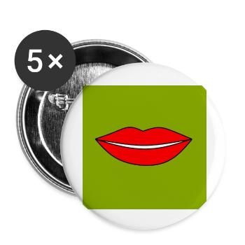 Pop-Art Lippen Lippenstift Poster bunt Geschenk - Buttons klein 25 mm (5er Pack) - Weiß - Vorne
