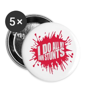 Toutes mes propres cascades - Lot de 5 petits badges (25 mm) - blanc - Devant