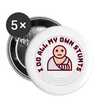 Toutes mes propres cascades - Lot de 5 petits badges (25 mm) - blanc - Devant