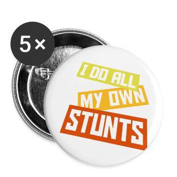 Toutes mes propres cascades - Lot de 5 petits badges (25 mm) - blanc - Devant
