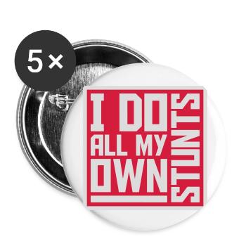 Toutes mes propres cascades - Lot de 5 petits badges (25 mm) - blanc - Devant