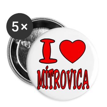 Mitrovica, Kosova, Prizren, Shiptar, Albanians - Buttons small 1''/25 mm (5-pack) - white - Front