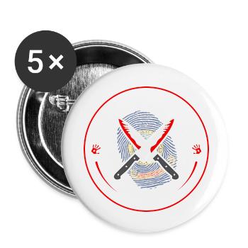 True Crime Club Idaho, Murderino Murder Show - Buttons small 1''/25 mm (5-pack) - white - Front