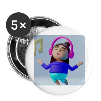 LUSTIGE MUSIK ILLUSTRATION 2 - Buttons klein 25 mm (5er Pack) - Weiß - Vorne