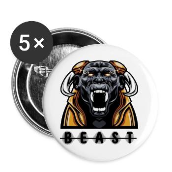 BEAST par Cheerzstore - Lot de 5 petits badges (25 mm) - blanc - Devant