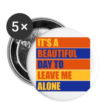 leave me alone day - Buttons klein 25 mm (5er Pack) - Weiß - Vorne