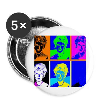 Dirty Diana - Warholstyle - Buttons klein 25 mm (5er Pack) - Weiß - Vorne