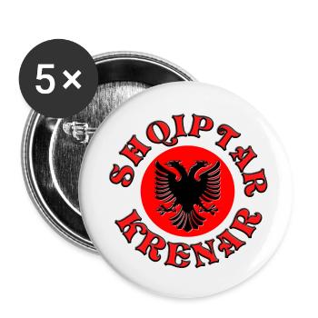 Shqiptar Krenar, Kosova, Shqiprija, Shqiponja - Buttons small 1''/25 mm (5-pack) - white - Front
