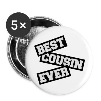 Citation du meilleur cousin de tous les temps - Lot de 5 petits badges (25 mm) - blanc - Devant