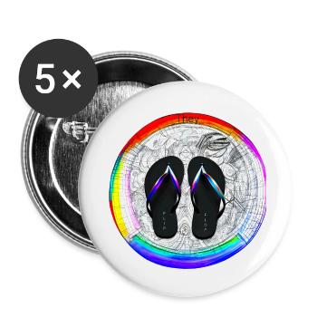 Ils volte-face, religieuse guerrière - Lot de 5 petits badges (25 mm) - blanc - Devant