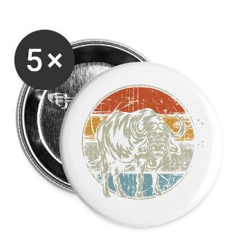 Millésime Buffalo - Lot de 5 petits badges (25 mm) - blanc - Devant