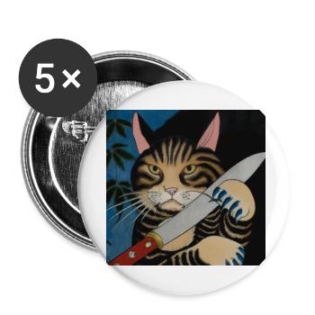 Catana - Japanese Ukiyo Paintings - Buttons small 1''/25 mm (5-pack) - white - Front