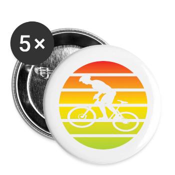 Bike Cycling Mountainbike Cycling Bike Tour - Buttons small 1''/25 mm (5-pack) - white - Front