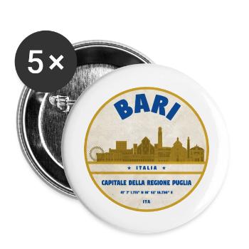 Bari Skyline Vintage Badge - Buttons small 1''/25 mm (5-pack) - white - Front