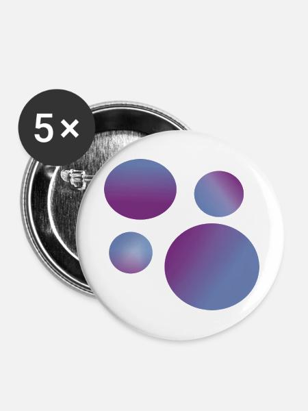 purple blue Planets - Buttons klein 25 mm (5er Pack) - Weiß