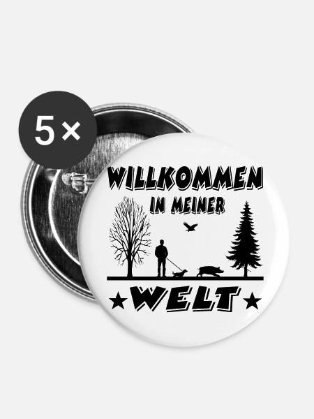 Jäger - Buttons klein 25 mm (5er Pack) - Weiß